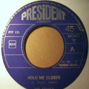 EQUALS — HOLD ME CLOSER / BABY COME BACK record label scan