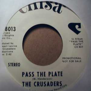 CRUSADERS — PASS THE PLATE / SAME record label scan