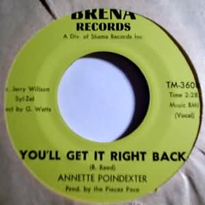 ANNETTE POINDEXTER YOULL GET IT RIGHT BACK / SAME INSTRUMENTAL