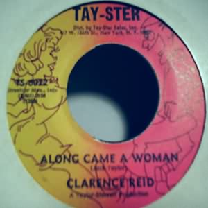 CLARENCE REID — ALONG CAME A WOMAN / SOMETHING SPECIAL ABOUT MY BABY record label scan