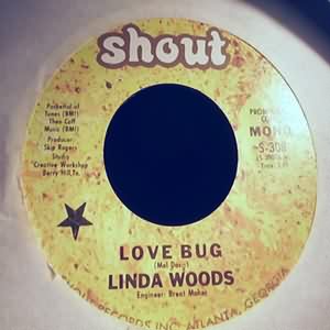 LINDA WOODS — LOVE BUG / SAME record label scan