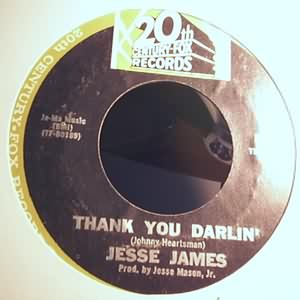 JESSE JAMES — THANK YOU DARLIN / BRING MY BABY BACK record label scan