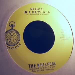 WHISPERS — NEEDLE IN A HAYSTACK / SEEMS LIKE I GOTTA DO WRONG record label scan