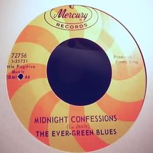 EVER-GREEN BLUES — MIDNIGHT CONFESSIONS / THAT'S MY BABY record label scan