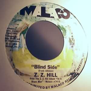 Z Z HILL — BLIND SIDE / GET A LITTLE GIVE A LITTLE record label scan