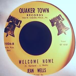 JEAN WELLS — WELCOME HOME / IF HE'S A GOOD MAN record label scan
