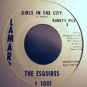 ESQUIRES — GIRLS IN THE CITY / SAME record label scan