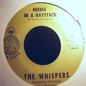 WHISPERS — NEEDLE IN A HAYSTACK / SEEMS LIKE I GOTTA DO WRONG record label scan