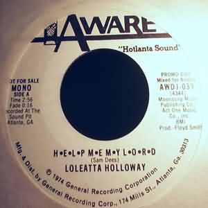 LOLEATTA HOLLOWAY — HELP ME MY LORD / SAME record label scan