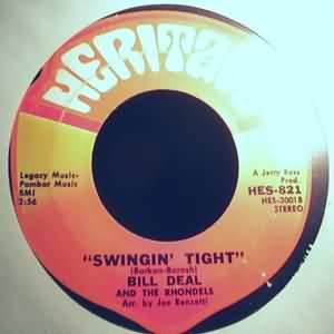 BILL DEAL AND THE RHONDELLS — SWINGIN TIGHT / NOTHING SUCCEEDS LIKE SUCCESS record label scan