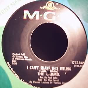 CARMEL — I CAN'T SHAKE THIS FEELING / LET MY CHILD BE FREE record label scan