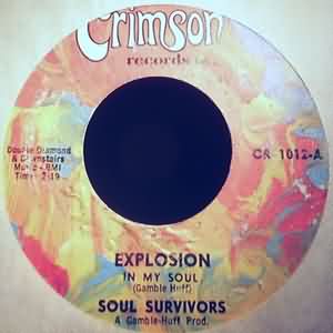 SOUL SURVIVORS — EXPLOSION IN MY SOUL / DATHON'S THEME record label scan