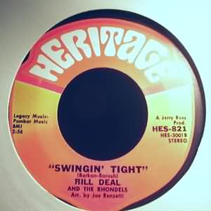 BILL DEAL AND THE RHONDELLS — SWINGIN TIGHT / NOTHING SUCCEEDS LIKE SUCCESS record label scan
