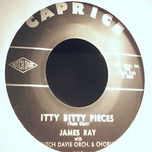 JAMES RAY — ITTY BITTY PIECES / YOU REMEMBER THE FACE record label scan