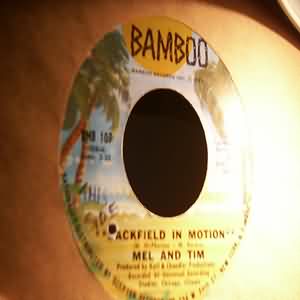 MEL AND TIM — BACKFIELD IN MOTION / DO RIGHT BABY record label scan