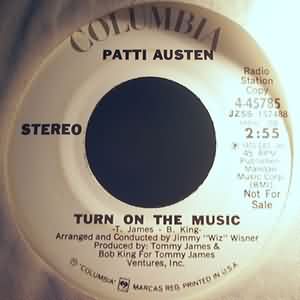 PATTI AUSTEN — TURN ON THE MUSIC / SAME record label scan