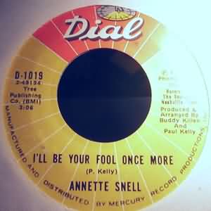 ANNETTE SNELL — I'LL BE YOUR FOOL ONCE MORE / FOOTPRINTS ON MY MIND record label scan