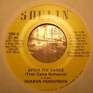 SHARON HENDERSON — AFTER THE DANCE / BLUE SIDE record label scan