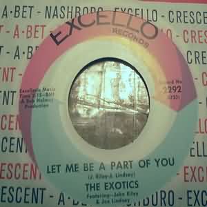 EXOTICS — LET ME BE A PART OF YOU / LETS TRY TO BUILD A LOVE AFFAIR record label scan