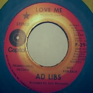 AD LIBS — LOVE ME / KNOW ALL ABOUT YOU record label scan