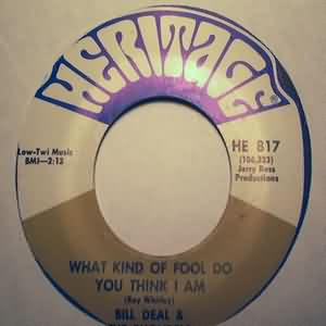 BILL DEAL AND THE RHONDELLS — ARE YOU READY FOR THIS / WHAT KIND OF FOOL DO YOU THINK I AM record label scan