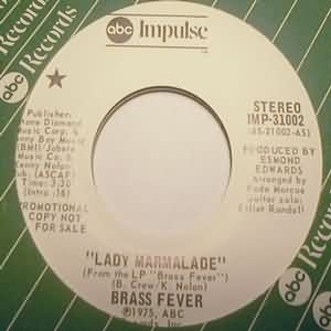 BRASS FEVER LADY MARMALADE / BACK AT THE CHICKEN SHACK