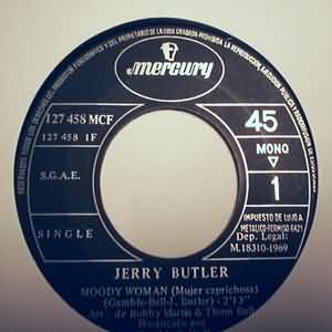 JERRY BUTLER — MOODY WOMAN / GO AWAY FIND YOURSELF alternate record image 2