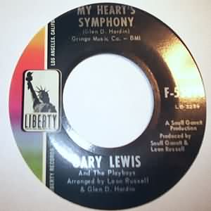 GARY LEWIS AND THE PLAYBOYS — MY HEART'S SYMPHONY / TINA alternate record image 2