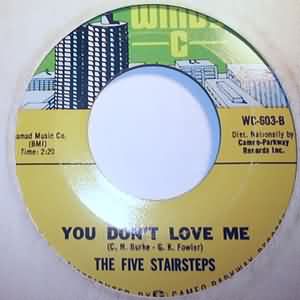FIVE STAIRSTEPS — YOU DON'T LOVE ME / COME BACK record label scan