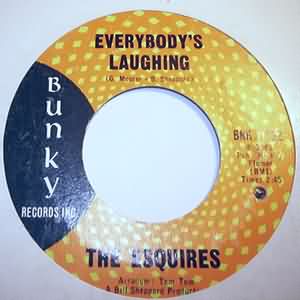 ESQUIRES — EVERYBODYS LAUGHING / AND GET AWAY record label scan