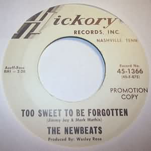 NEWBEATS — TOO SWEET TO BE FORGOTTEN / SHAKE HANDS record label scan