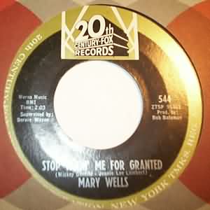MARY WELLS — STOP TAKIN ME FOR GRANTED / AINT IT THE TRUTH record label scan