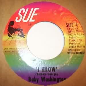 BABY WASHINGTON — I KNOW / IT'LL CHANGE record label scan