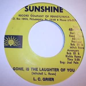 L. C. GRIER — GONE IS THE LAUGHTER OF YOU / INSTRUMENTAL record label scan