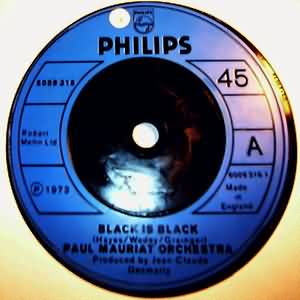 PAUL MAURIAT ORCHESTRA — BLACK IS BLACK / UN HOMME ET UNE FEMME record label scan