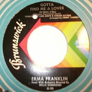 EMMA FRANKLIN — GOTTA FIND ME A LOVER / CHANGE MY THOUGHTS FROM YOU record label scan