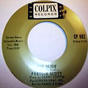 FREDDIE SCOTT — SLIDE / HEY GIRL record label scan