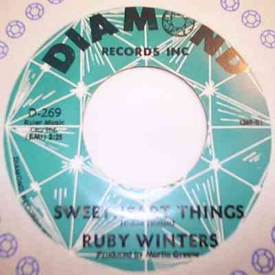 RUBY WINTERS — SWEETHEART THINGS / GUESS WHO record label scan
