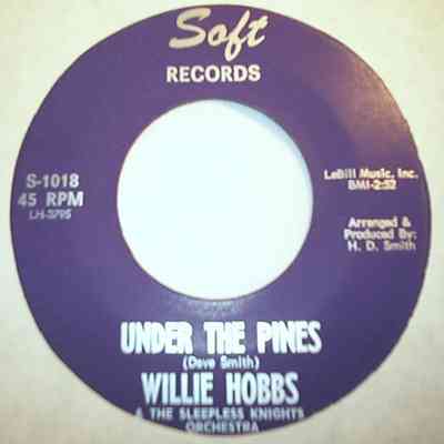 WILLIE HOBBS — UNDER THE PINES / CRY CRY CRY record label scan