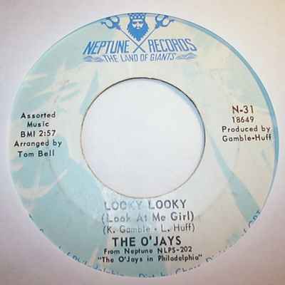 O'JAYS — LOOKY LOOKY / LET ME IN YOUR WORLD record label scan