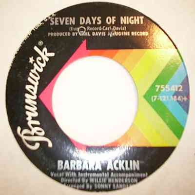 BARBARA ACKLIN SEVEN DAYS OF NIGHT / A RAGGEDY RIDE