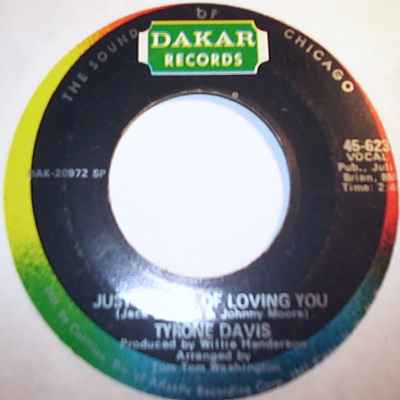 TYRONE DAVIS — COULD I FORGET YOU / JUST MY WAY OF LOVING YOU record label scan