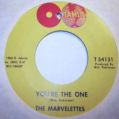 MARVELETTES — YOU'RE THE ONE / PAPER BOY record label scan