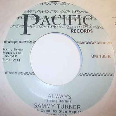 SAMMY TURNER — ALWAYS / SYMPHONY record label scan