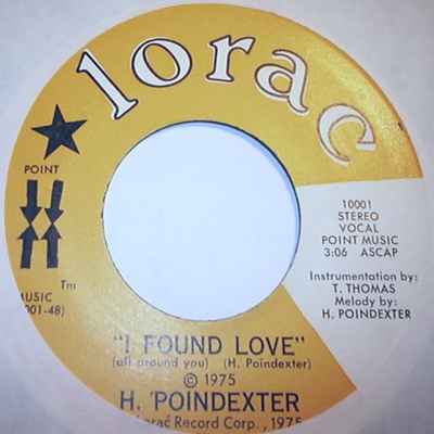H. POINDEXTER — I FOUND LOVE / INSTRUMENTAL record label scan