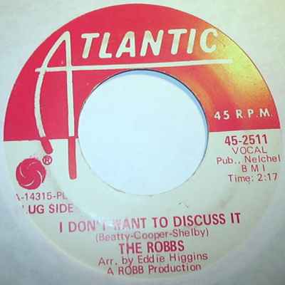 ROBBS — I DON'T WANT TO DISCUSS IT / CASTLES IN THE AIR record label scan