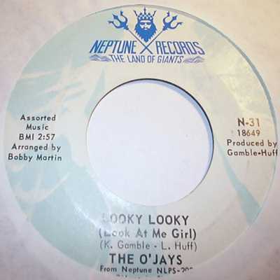 O'JAYS — LOOKY LOOKY / LET ME IN YOUR WORLD record label scan