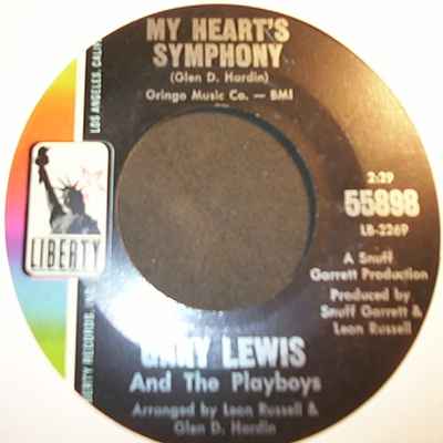 GARY LEWIS AND THE PLAYBOYS — MY HEART'S SYMPHONY / TINA record label scan