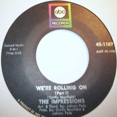 IMPRESSIONS — WE'RE ROLLING ON / PT2 record label scan