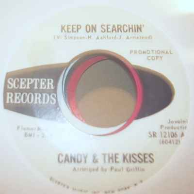 CANDY AND THE KISSES — KEEP ON SEARCHIN / TOGETHER record label scan